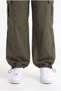 Women's Khaki Parachute Fabric Baggy Trousers with Commando Pockets, Loose Fit, Comfortable Fit - 6