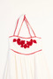 Cotton Halter Necklace Collar Long Dress with Buttons on the Neck and Embroidery, Ecru - 2