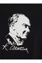 Vizyon New Season Black Ataturk Printed Girls' T-Shirt - 3