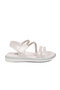 White Lightweight Velcro Stone Strap Orthopedic Sole Girls' Sandals