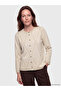 Lcw Grace Beige Crew Neck Diamond Patterned Women's Cardigan