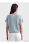Lcw Everyday Blue Openwork Short Sleeve Women's Knitwear Sweater - 4