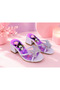Girl's Glittery Butterfly Stone Heeled Slippers - 2