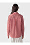 Xside Red Striped Oversize Poplin Women's Shirt - 4