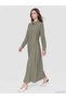 Two Mt Shop Quality Lcw Modest Khaki Plain Standard & Regular Shirt Collar Long Shirt Dress