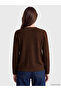 Lcw Grace Brown Crew Neck Diamond Patterned Women's Knitwear Cardigan - 4