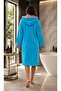 Wellsoft Hooded Bathrobe with Zipper Pockets and Fixed Belt Detail - 3