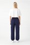 Women's Navy Blue Parachute Fabric Baggy Trousers with Commando Pockets, Loose Fit, Comfortable Fit - 4