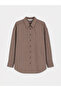 Lcw Modest Brown Striped Women's Shirt - 5