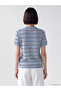 Lcw Modest Blue Crew Neck Striped Women's Knitwear Sweater - 4