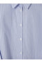 Xside Blue Striped Oversize Poplin Women's Shirt - 2