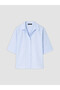 Lcw Comfort Blue Striped Women's Shirt - 5