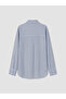 Xside Blue Striped Oversize Women's Shirt - 6