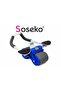 Smart Abdominal Exercise Wheel - Automatic Rebound, Dual Wide Wheels, LCD Display, Elbow Support, Blue