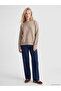 Xside Brown Crew Neck Oversized Women's Knitwear Sweater - 2