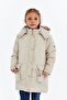 Hooded Winter Pompom Detailed Girl's Coat - 4