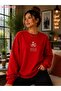 Women's Focus on the Good Written Floral Printed Round Crew Neck Casual Cotton Basic Sweatshirt