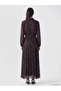 Two Mt Shop Quality Lcw Studio Purple Chiffon Patterned Standard & Regular Shirt Collar Long Dress - 5