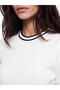 Lcw vision ecru striped crew neck women's knit sweater - 3