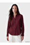 Lcw Everyday Burgundy Striped Women's Shirt