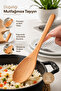 Set of 2 Bamboo Serving Spoons – Natural Bamboo Rice and Soup Spoons, Smooth Surface, Non-Scratch for Pots and Pans, Durable Kitchen Spoon - 4