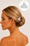 Women's Metal Clasp with Shell Figure - 2