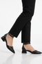 Black Thick Heeled Ankle Strap Buckle Pointed Toe Women's Evening Dress Shoes Pc-55613 - 3