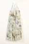 Rochie lungă cu model abstract, strânsă și căptușită, verde - 4