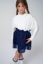 Fur Detailed Knitted Girls' Sweatshirt and Jean Skirt Set - 5