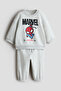 2 Parçalı Baskılı Sweatshirt Set