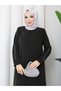 Women's Stylish Elegant Abaya Dress with Sleeves and Front Details - 3