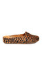 Tan Leopard Suede Closed Toe Soft Comfortable Women's House Slippers - 3