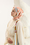 Patterned Twill Scarf Floral Coral - 2