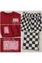 Boy's Printed Sweatshirt Checkered Pattern Pants 2-Piece Set - 5
