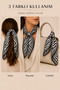 Women's Zebra Patterned 50X50 cm Satin Scarf, Black Edged Silky Textured Square Neck Hair and Bag Accessory - 2