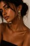 Jellyfish Figured Gold Zircon Stone Waterfall Dangle Earrings |   Elegant and Showy Design