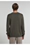 Regular Fit Round Neck Jacquard Men's Green Sweater - 2
