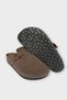 Men's Buckle Detailed Cork Anatomical Sole Slippers Brown - 5