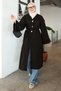 Brown Star Button Detailed Cardigan Kimono |   Long Relaxed Fit Modern Women's Top Clothing |   Stylish Elegant Daily Hijab Kimono Cardigan |   Layered Clothing Model Suitable for Use over Pants, Dresses, and Tunics - 5