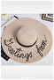 Written Straw Floppy Beach Hat for Women (56-58 cm)