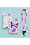 Cute Cat Kuromiii Patterned Neck Strap Drawstring Card Holder Id and Staff Card Holder for School Workplace