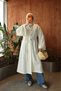 White Star Button Detailed Cardigan Kimono |   Long Relaxed Fit Modern Women's Top Clothing |   Stylish Elegant Daily Hijab Kimono Cardigan |   Layered Clothing Model Suitable for Use over Pants, Dresses, and Tunics - 3