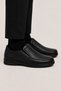 Men's Orthopedic Heel Supported Comfort Thermo Sole Genuine Leather Shoes Black - 5