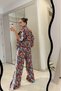 Women's Floral Patterned Striped Double Vintage Set with Elastic Waist (New Season) - 4