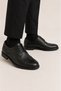 Men's Thermo Sole Fancy Genuine Leather Shoes Black - 5