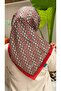 Red Riva Pattern Soft Cotton Scarf - 3