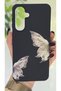 Samsung Galaxy A16 Butterfly Printed Velvet Black Silicone Phone Case