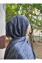 Hijab Cotton Soft Textured Zig Sag Pattern Jacquard Shawl Smoked
