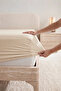 Cotton Double Bed |   Single Elastic Sheet Beige - 2