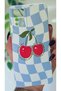 Redmi Note 11 Pro/Note 12 Pro 4g Compatible Blue Plaid and Cherry Pattern Hard Silicone White Phone Case - 5